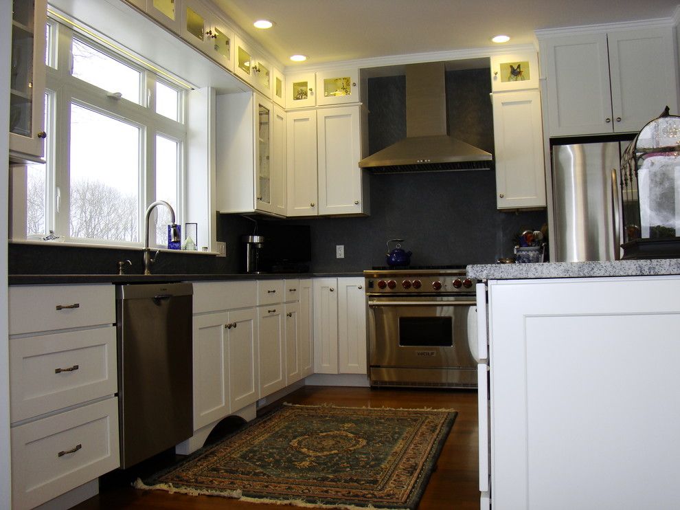 Multi Generational Homes for a Traditional Kitchen with a Microwave on Open Shelf and Multi Generational Harpswell Home by Robin Amorello, Ckd Caps   Atmoscaper Design