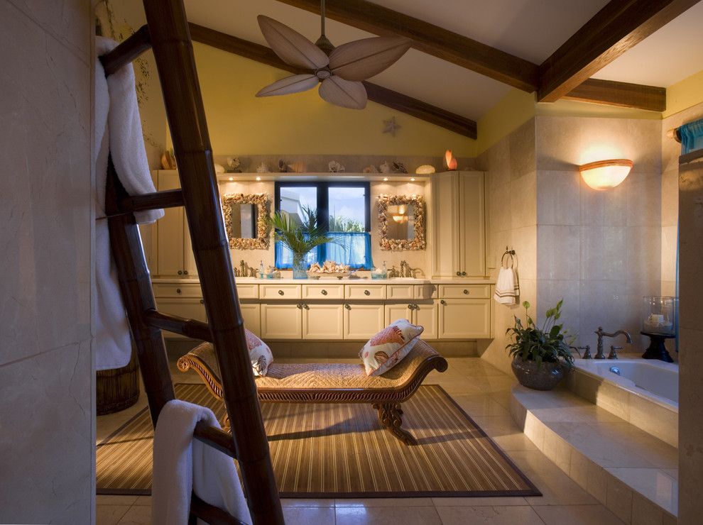 Murrieta Day Spa for a Tropical Bathroom with a Exposed Beams and Catherine's Hope, St. Croix, Usvi by Dan Forer, Photographer