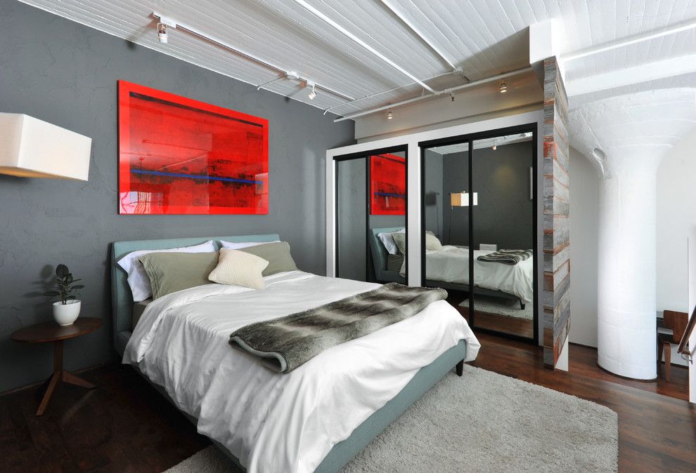 Mythic Paint for a Industrial Bedroom with a White Paneled Ceiling and Loft by Jrrider1