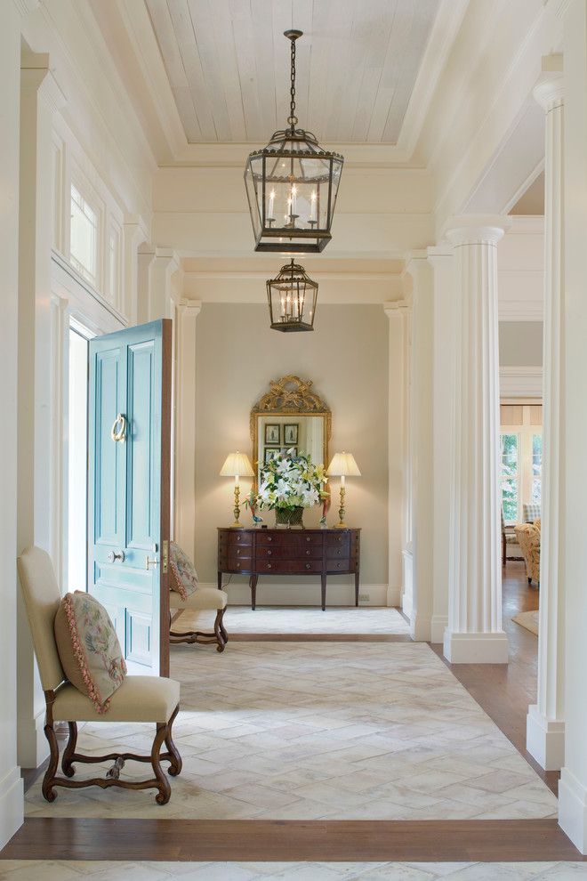 Nanz for a Traditional Entry with a Table Lamp and Georgia Greek Revival by Historical Concepts