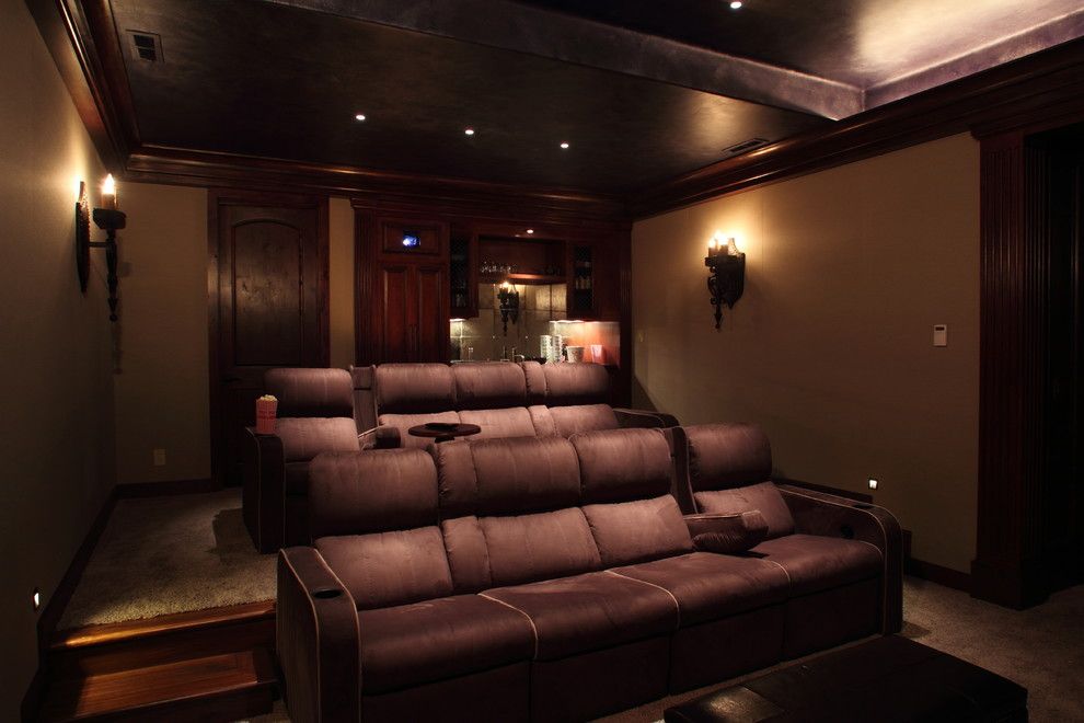 Napa Century Theater for a Mediterranean Home Theater with a Home Theater Furniture and Tuscan Villa by Century Stereo