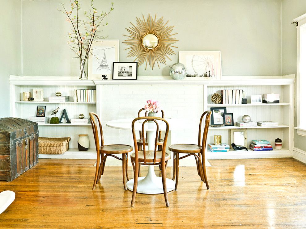 Nba Hardwood Classics for a Eclectic Dining Room with a Mantel Art and the Everygirl by Cynthia Lynn Photography