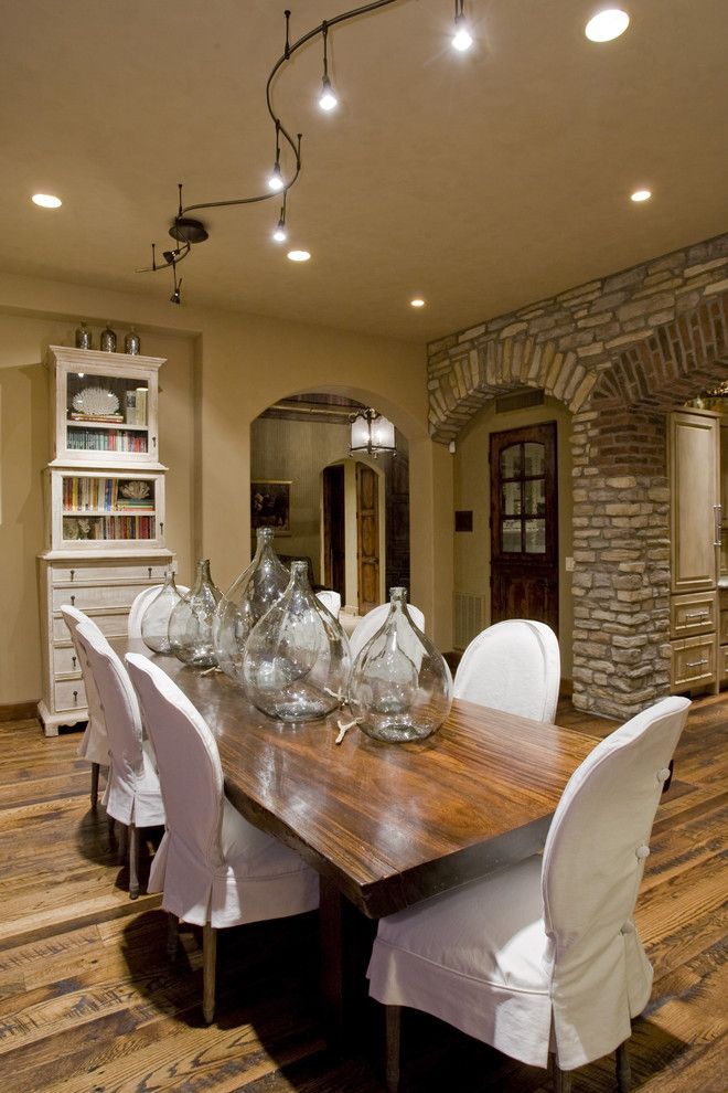 Nba Hardwood Classics for a Mediterranean Dining Room with a Stone Arch and Contemporary Dining Room by Hillisbolte.com