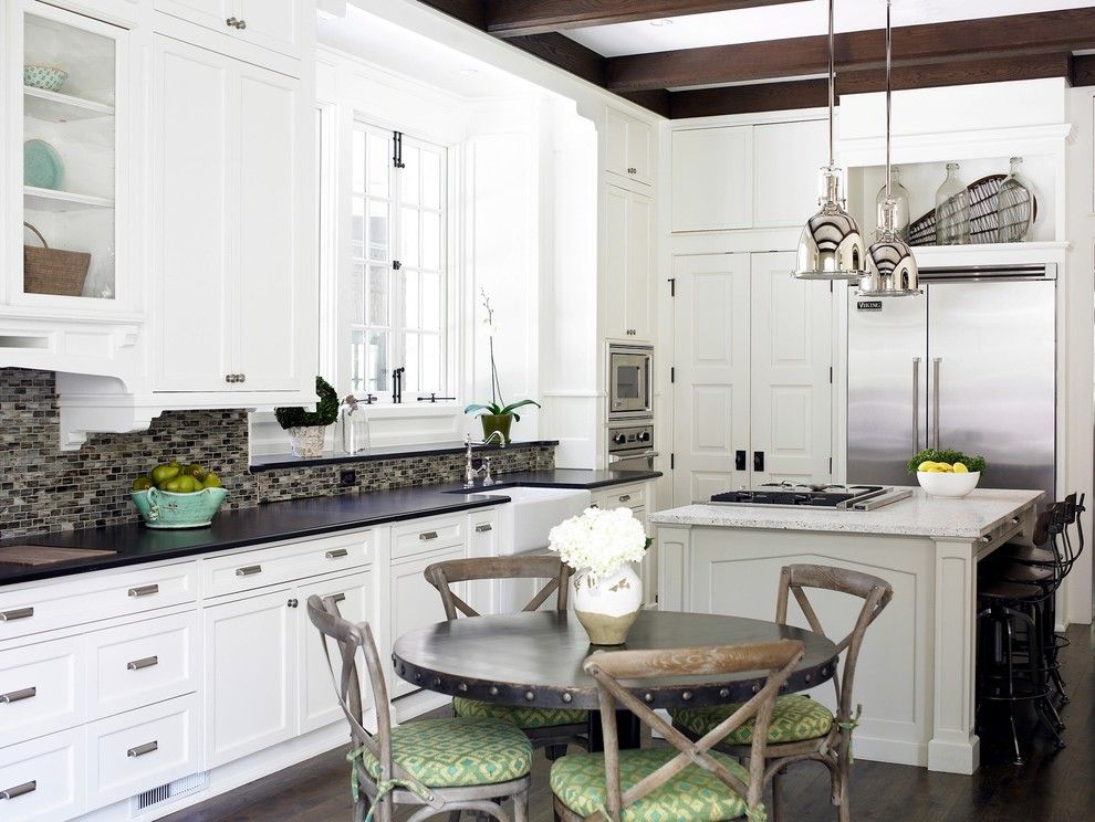 Nba Hardwood Classics for a Transitional Kitchen with a Exposed Beams and Kitchen by Brian Watford Interiors