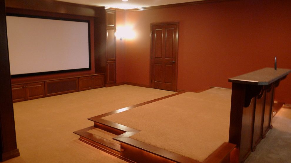 New Canaan Movie Theater for a Traditional Home Theater with a Traditional and Theater Room by Denlinger Construction Services, Inc.