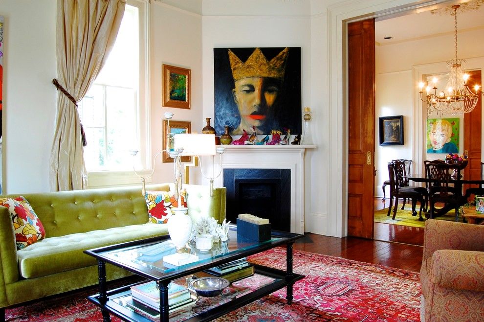 New Orleans Points of Interest for a Victorian Living Room with a Gold Chandelier and My Houzz: Eye Candy Colors Fill an 1800s New Orleans Victorian by Corynne Pless