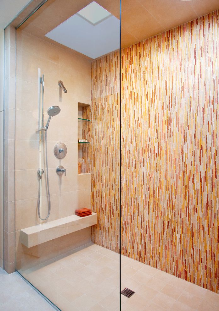 Nichols Hills Ok for a Contemporary Bathroom with a Shower Nook and Bathrooms by Mark Nichols Modern Interiors