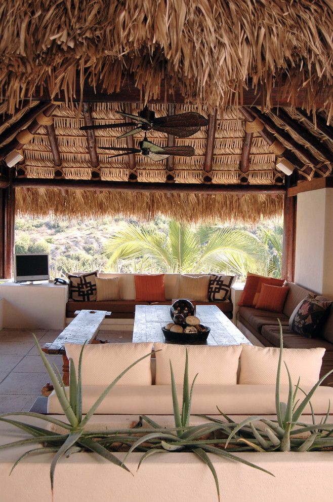 Nikis for a Tropical Patio with a Back Yard and Lori Gilder of Interior Makeovers Inc. by Lori Gilder