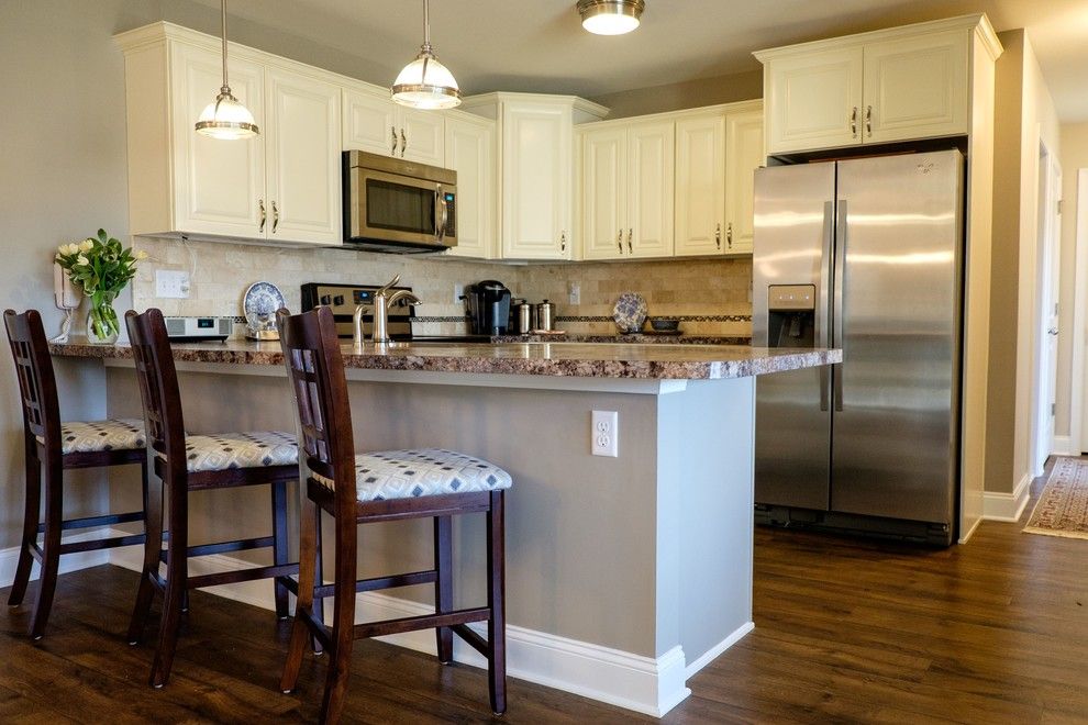 Nj License Restoration for a Transitional Kitchen with a Restoration Hardware Pendant Lights and Albany County Condo New Construction by J. Cashier Interiors