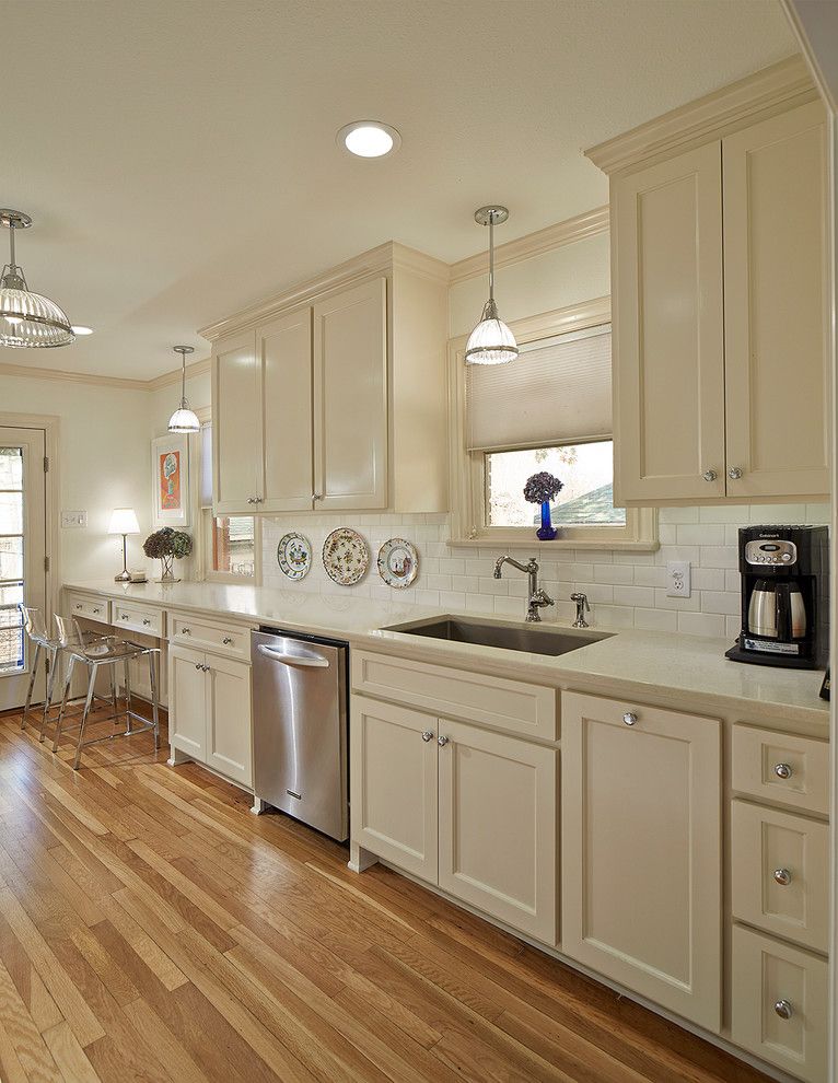 Nora Lighting for a Traditional Kitchen with a Polished Chrome Faucet and Side 2   Lakewood Kitchen by Blackline Renovations