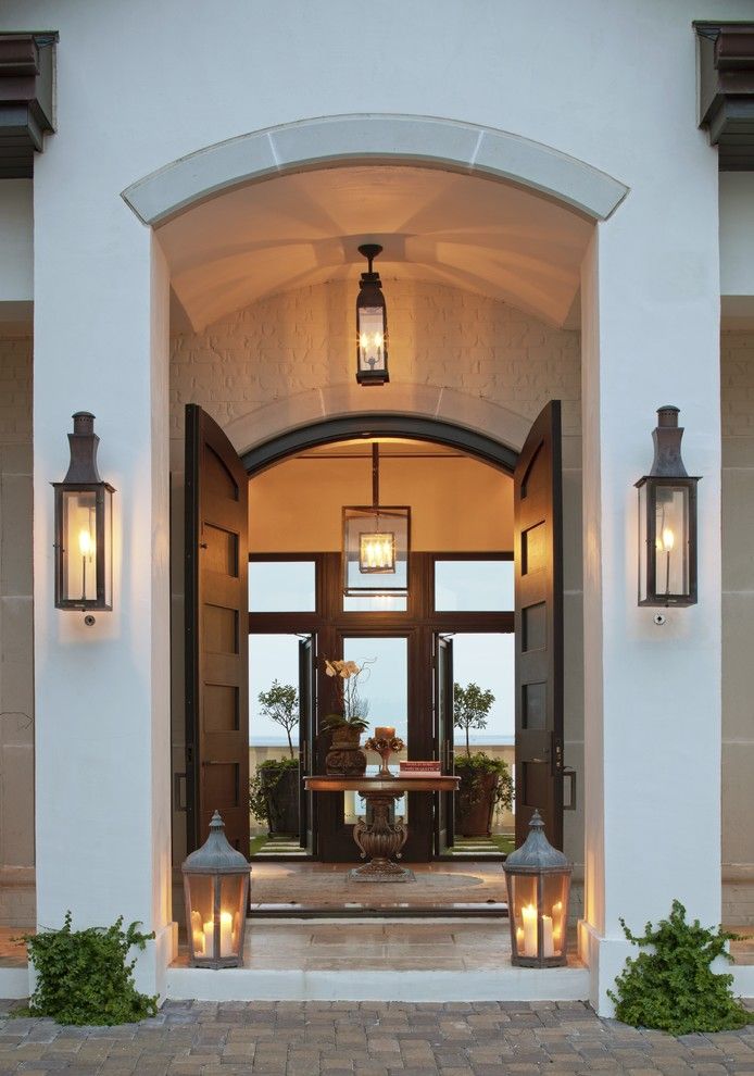 Norco Boise for a Transitional Entry with a Arched Doorway and Bevolo Gas and Electric Lights by Bevolo Gas & Electric Lights