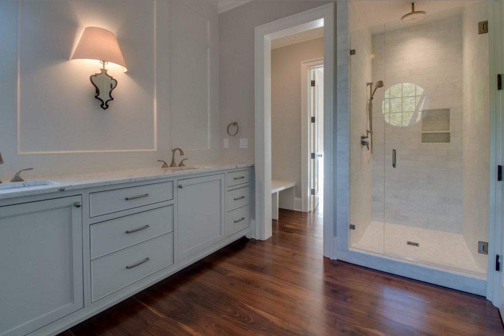 Oaks of Denton for a  Bathroom with a Black Walnut Flooring and Charlotte, Nc American Black Walnut Flooring by Oak & Broad