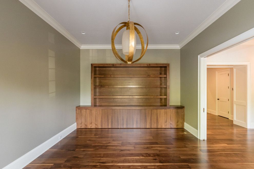 Oaks of Denton for a Transitional Dining Room with a Modern Home and Charlotte, Nc American Black Walnut Flooring by Oak & Broad