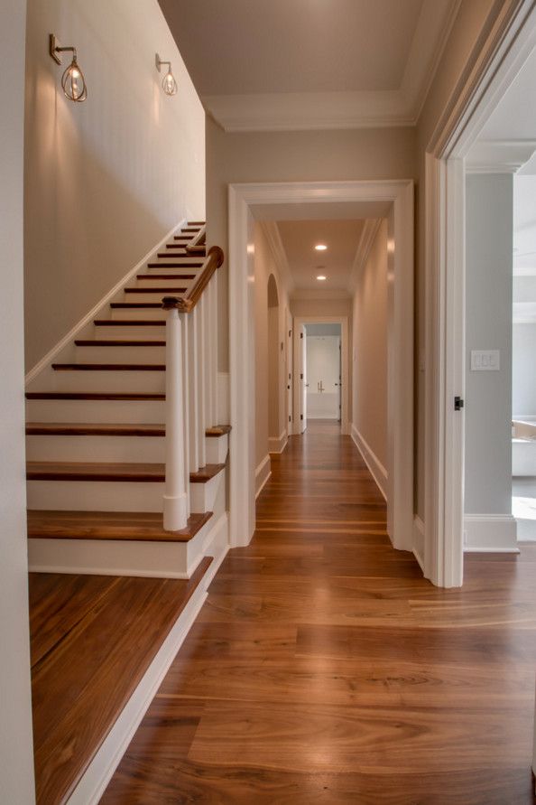 Oaks of Denton for a Transitional Hall with a Mass Plantings and Charlotte, Nc American Black Walnut Flooring by Oak & Broad