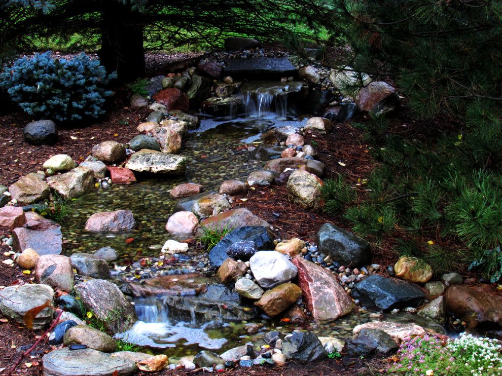 Oasis Ann Arbor for a Traditional Landscape with a Cac and Ann Arbor Pondless with Flagstone Patio by Waterscape