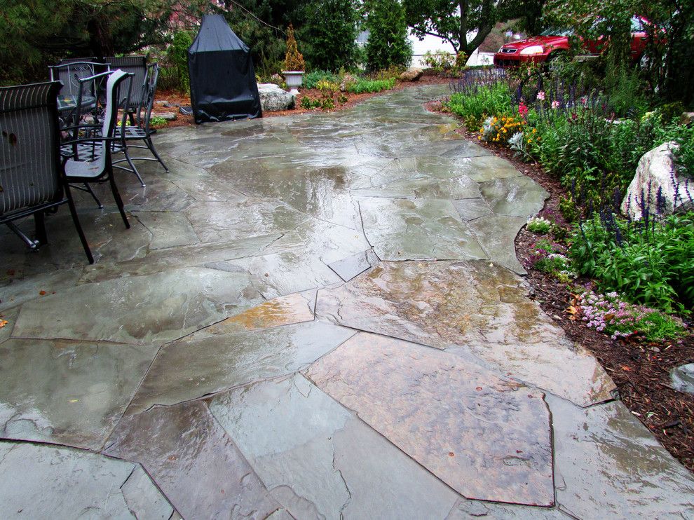 Oasis Ann Arbor for a Traditional Landscape with a Stream and Ann Arbor Pondless with Flagstone Patio by Waterscape