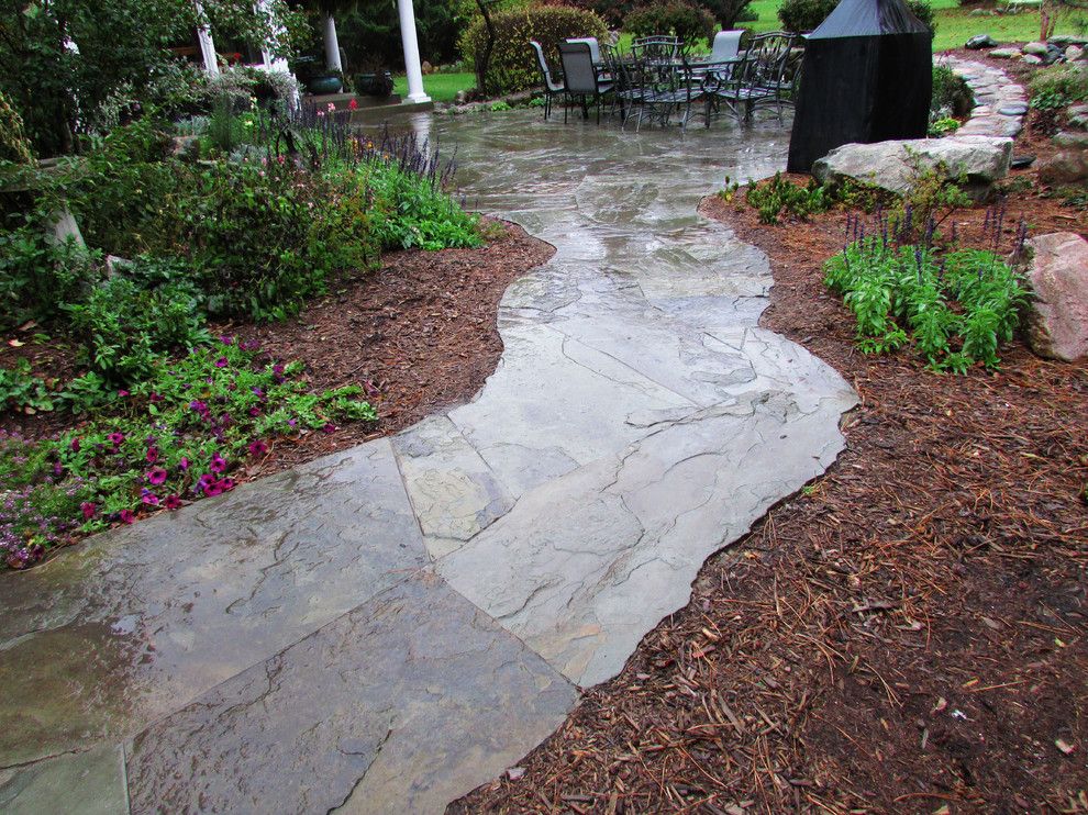 Oasis Ann Arbor for a Traditional Landscape with a Walkway and Ann Arbor Pondless with Flagstone Patio by Waterscape