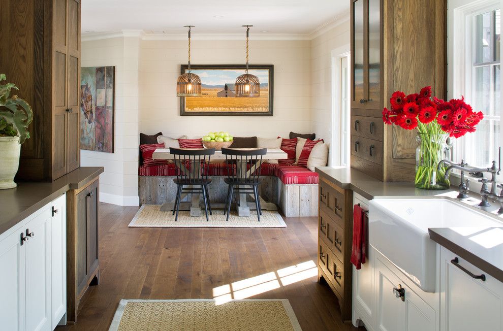 Odyssey House Utah for a Farmhouse Kitchen with a Wood Chandelier and Coastal Ranch by Anne Sneed Architectural Interiors