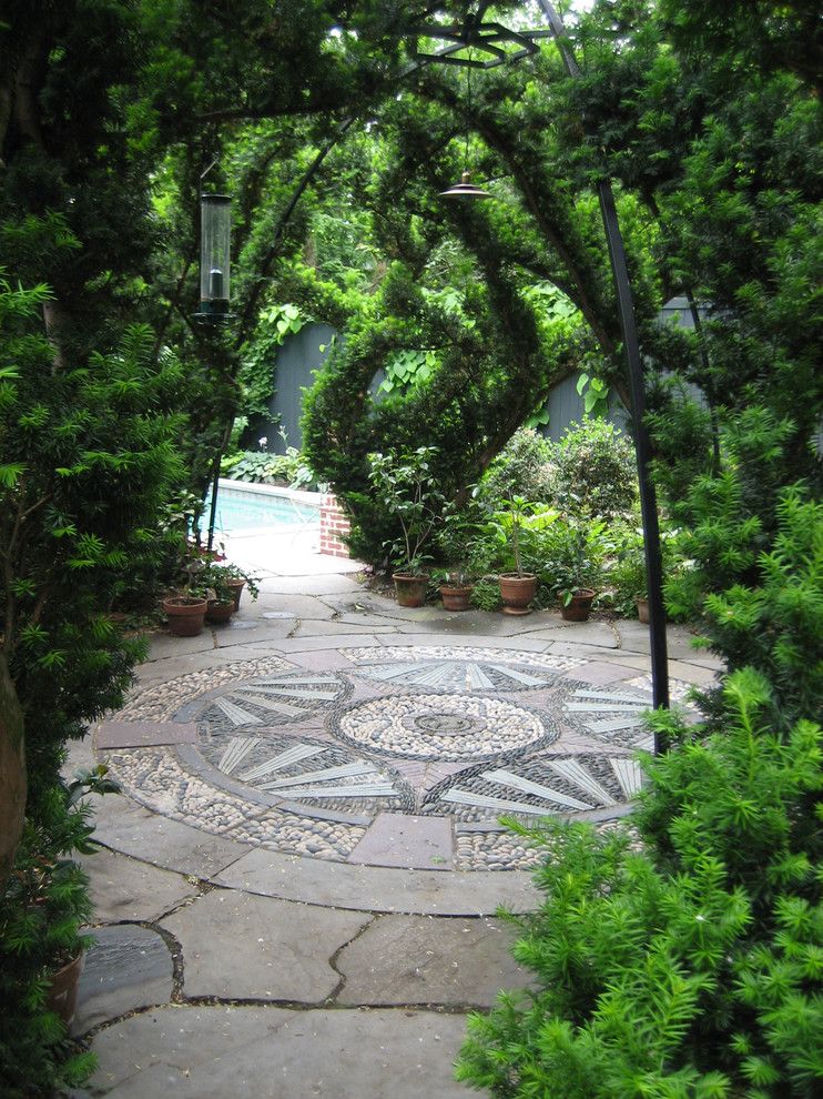 Ohio Points of Interest for a Traditional Landscape with a Arbor and Transitions: Pathways, Landings & Steps by Gregory Lombardi Design