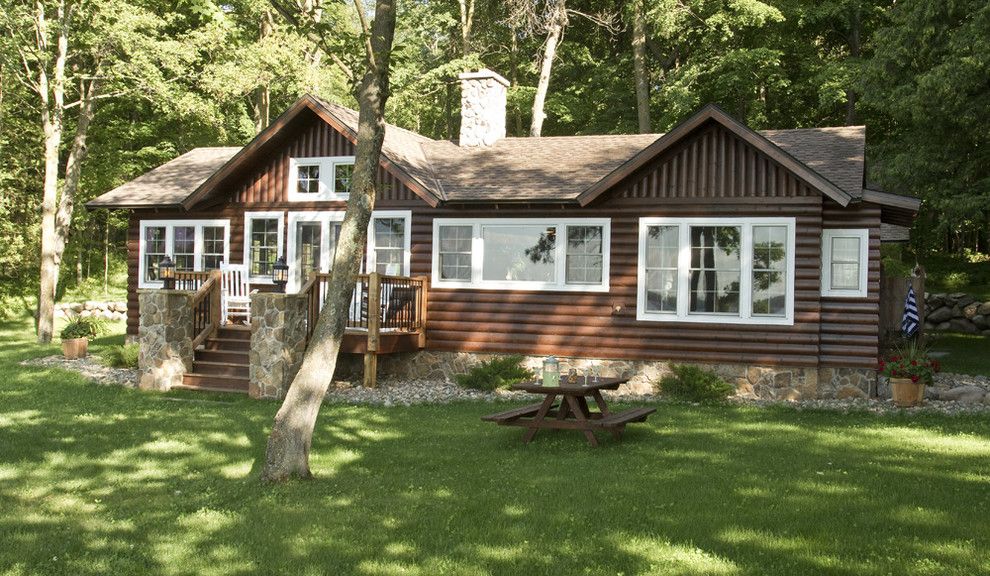 Ole Miss Housing for a Rustic Exterior with a Flagstone and Woman Lake by Michelle Fries, Bede Design, Llc