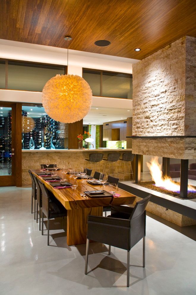One Seagrove Place for a Contemporary Dining Room with a Glass Door and Contemporary Dining Room by Jenerationinteriors.com