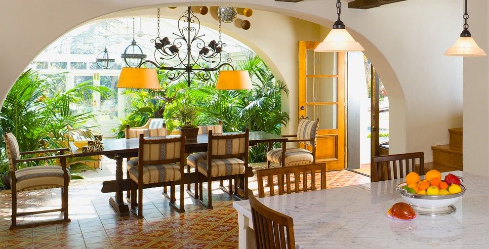 Opal Santa Barbara for a Mediterranean Dining Room with a Wood Beams and Santa Barbara by Sinclair Associates Architects