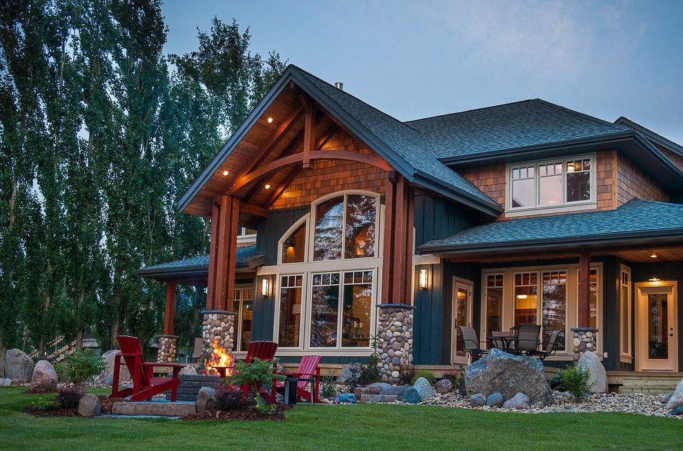 Oregon Decorative Rock for a Rustic Exterior with a Boulders and Saskatchewan Lakeside Retreat by Northern Sky Developments