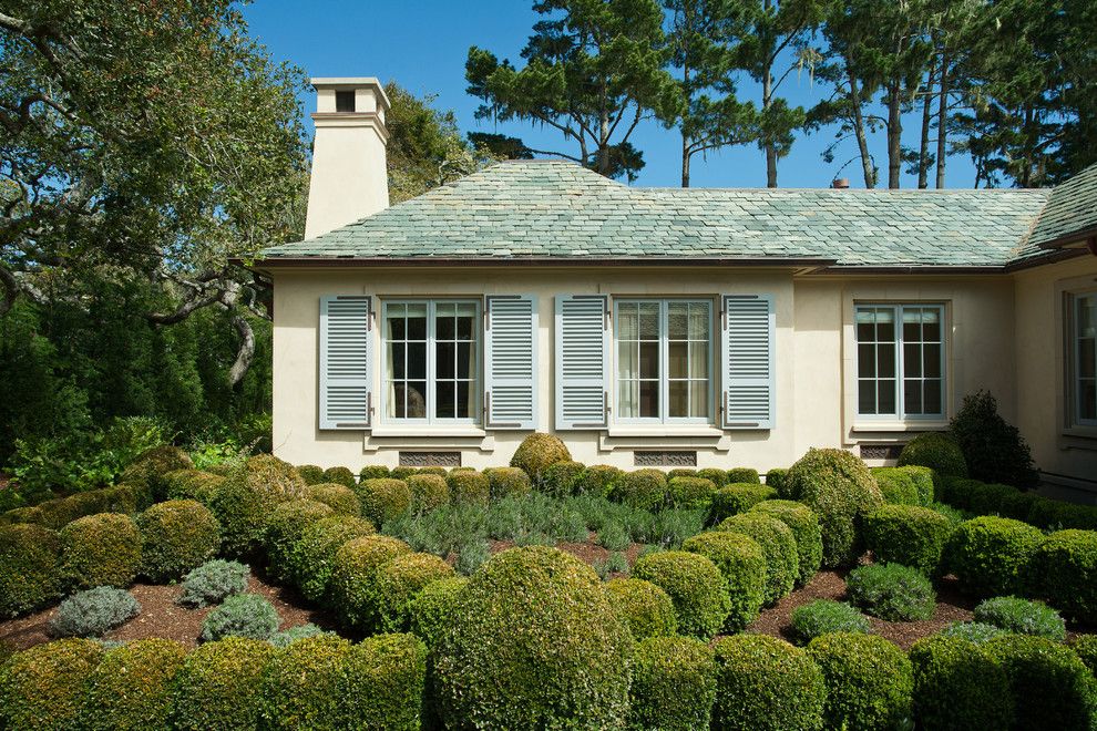 Orenco Gardens for a Traditional Exterior with a Hedge and French Country Home, Pebble Beach, California by John Malick & Associates