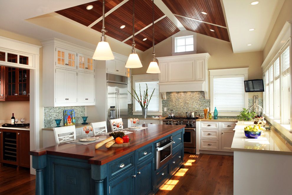 Outlok.com for a Beach Style Kitchen with a Two Tone Cabinets and Beach House Kitchens by Asher Associates Architects