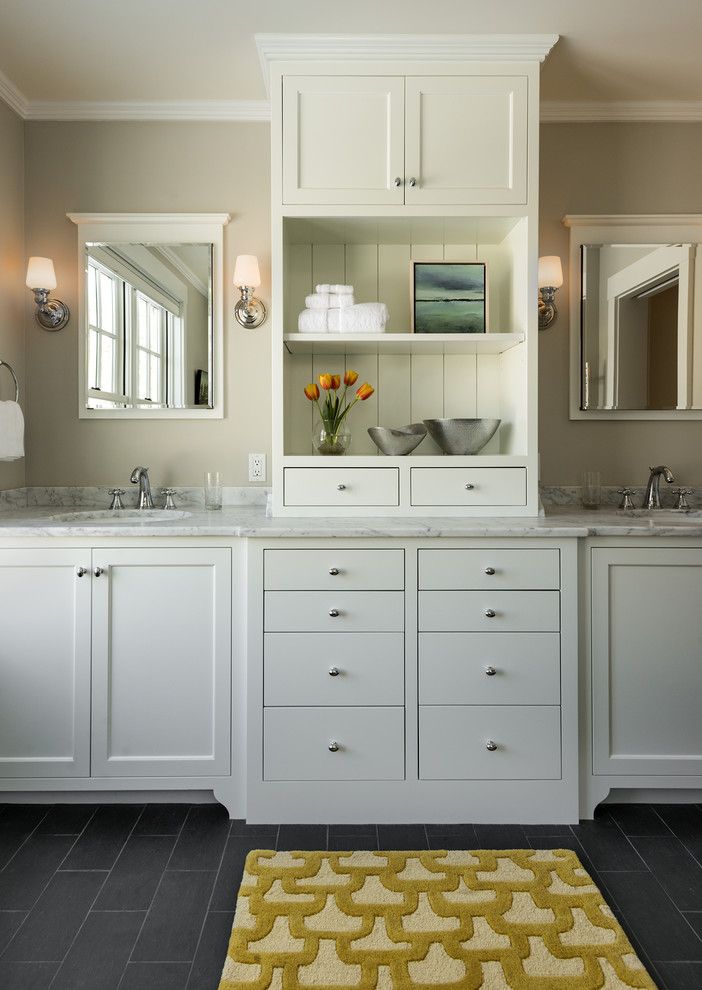 Outlok.com for a Traditional Bathroom with a Two Sinks and Stonewall Farmhouse by Whitten Architects