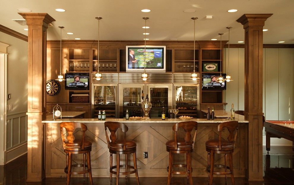 Outlok.com for a Victorian Home Bar with a Gray Molding and Shingle Style House by Vanbrouck & Associates, Inc.