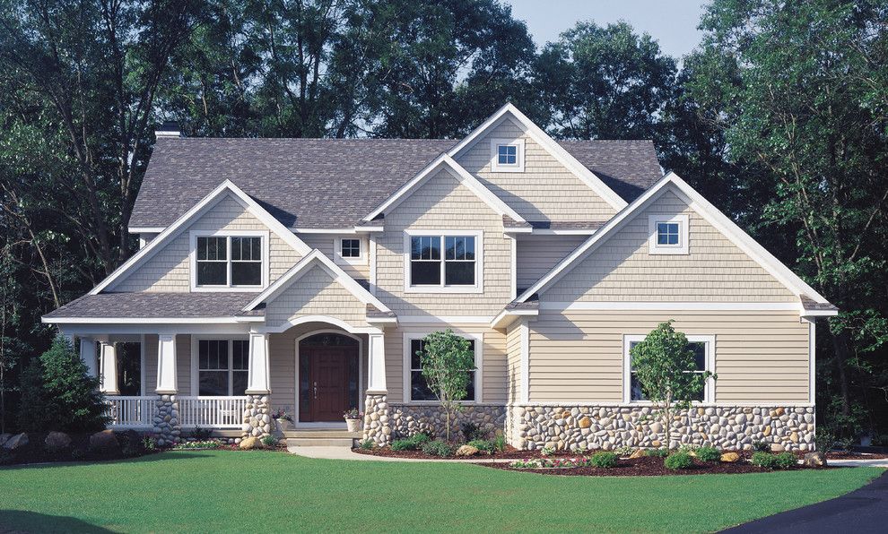 Painting Vinyl Siding for a Traditional Exterior with a White and Craftsman Built with Vinyl Siding by Vinyl Siding Institute