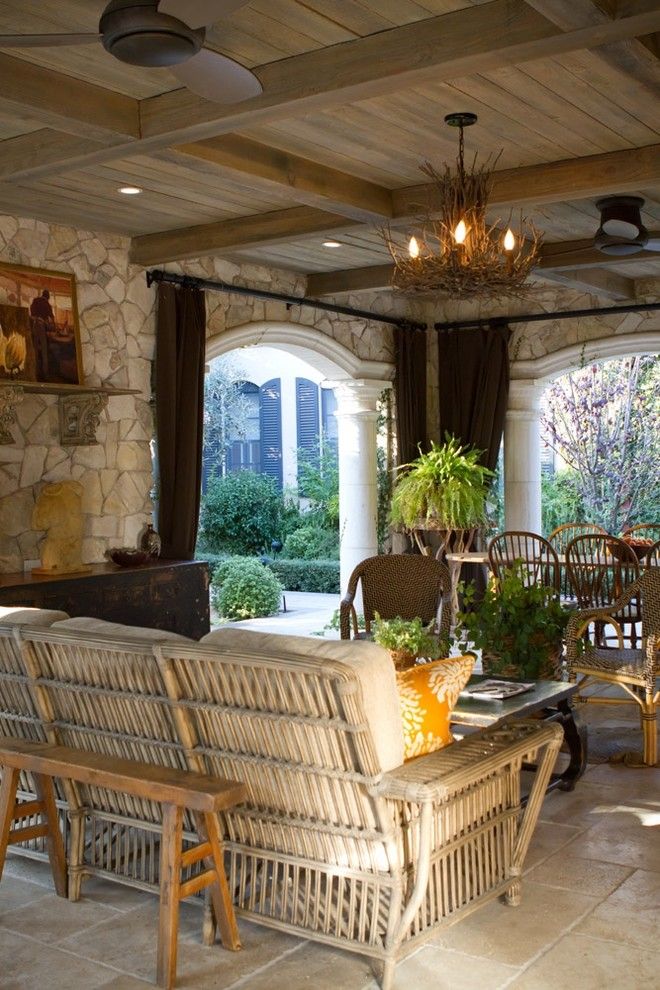 Palecek for a Traditional Patio with a Traditional and Charmean Neithart Interiors, Llc by Charmean Neithart Interiors