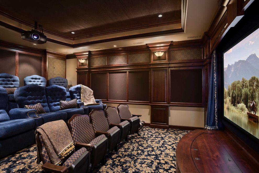 Palisades Movie Theater for a Rustic Home Theater with a Theater Seating and Moonlight Ranch Residence by Locati Architects