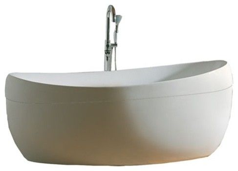 Panda Kitchen and Bath for a Contemporary Bathroom with a Bathroom and Gorgeous, Clean Line, White Oval Bathtub. by Panda Kitchen and Bath