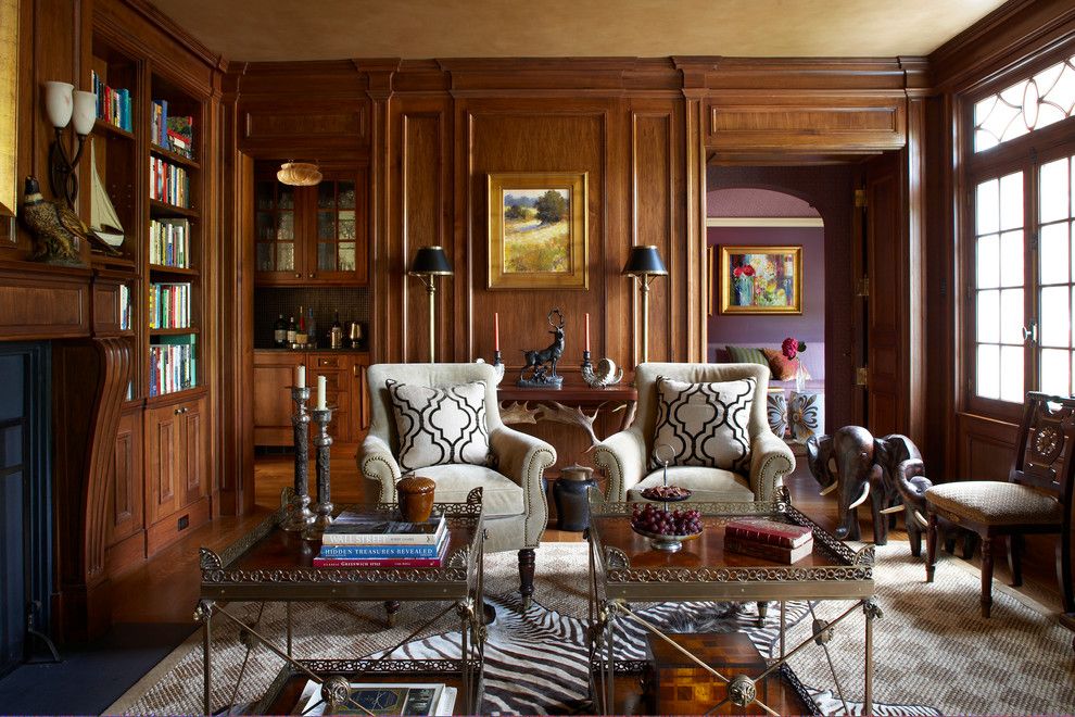 Panema for a Traditional Living Room with a Bar and French Country Estate by Douglas Vanderhorn Architects