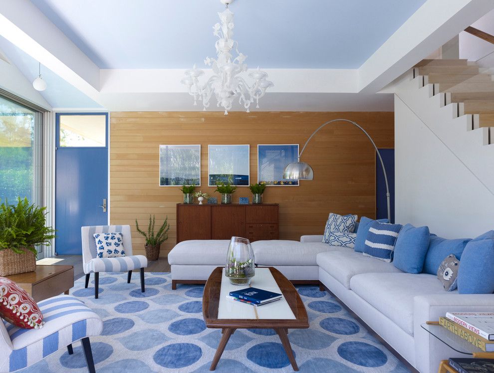 Pantone Color Wheel for a Contemporary Living Room with a Blue Pillows and Modern Summer House by Austin Patterson Disston Architects