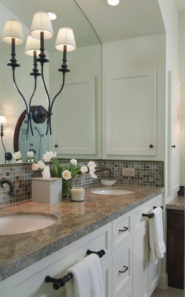 Paramus Lighting For A Traditional Bathroom With A White Bathroom