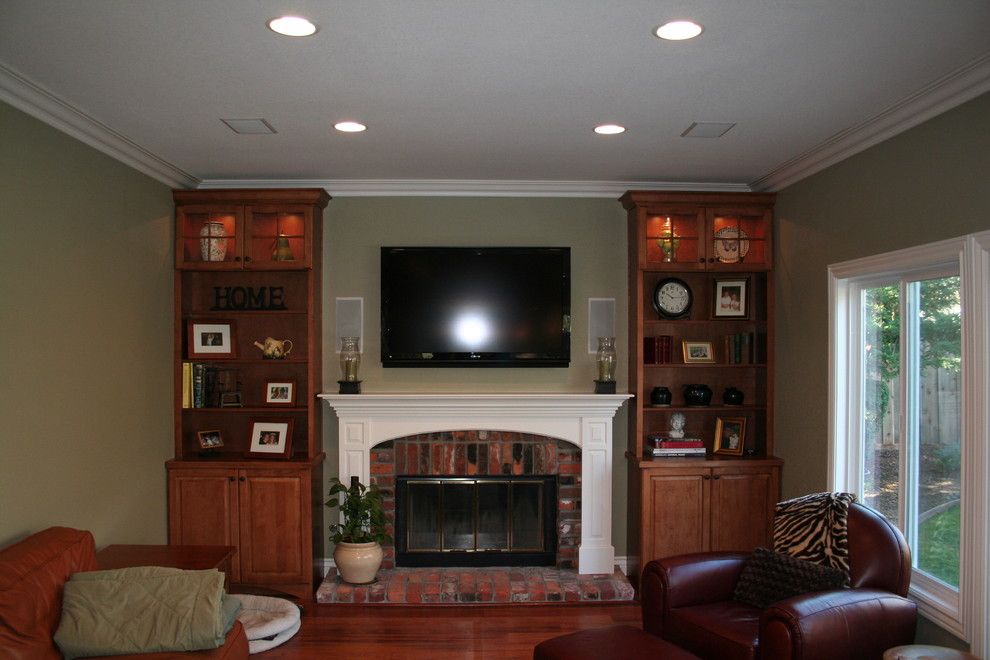 Pasargad for a Traditional Family Room with a Brick Fireplace and Williams by Kitchens of Diablo