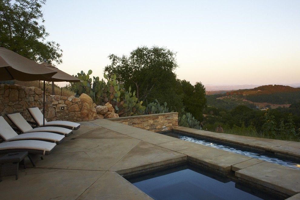 Paso Robles Theater for a Mediterranean Pool with a Pool and Wine Country Residence by Jeffrey Smith