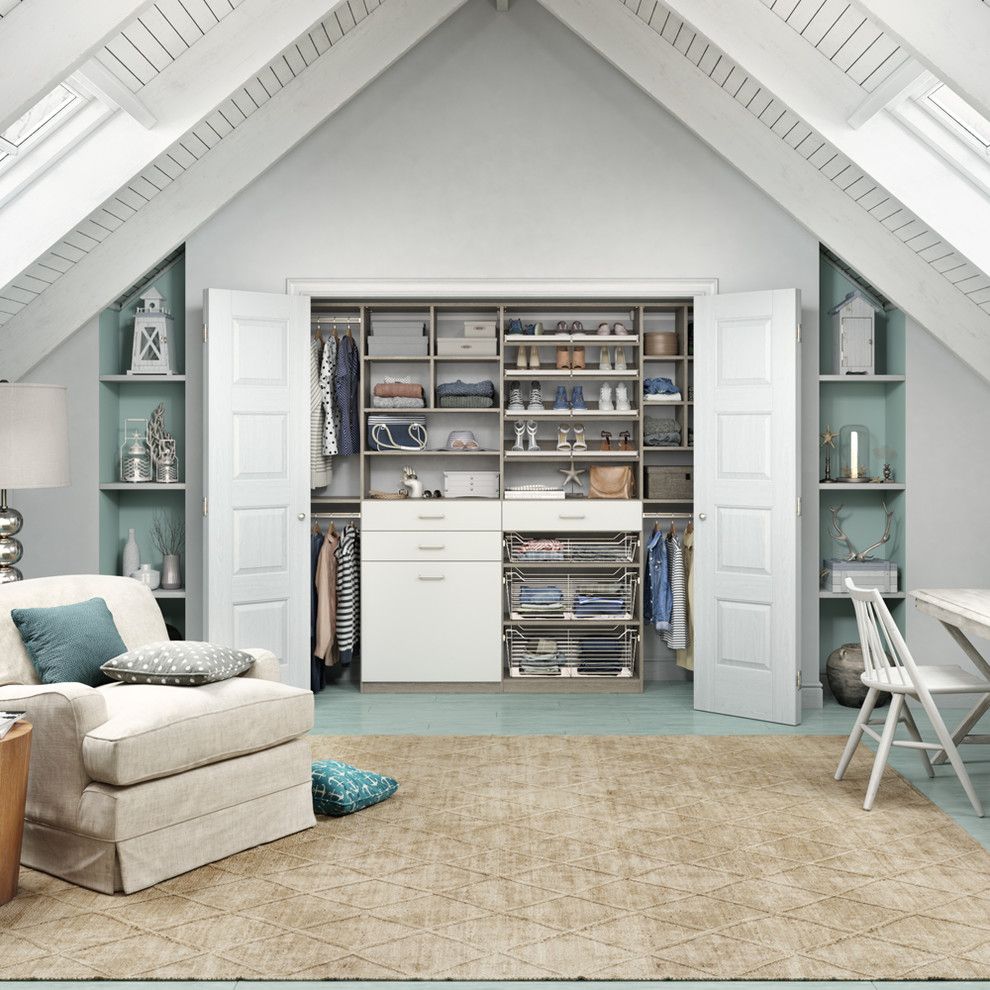 Patcraft Carpet for a Traditional Bedroom with a Attic Ceiling and Traditional Bedroom by Californiaclosets.com