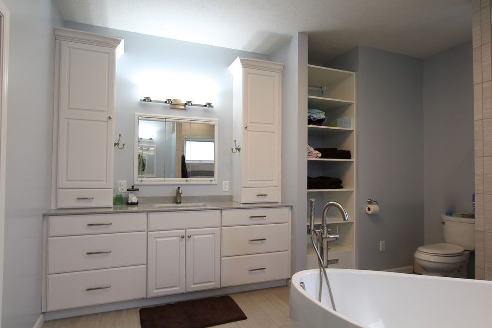 Pearle Vision Omaha for a Modern Bathroom with a Master Bath and Great Modern Space by Merritt's Quality Cabinets