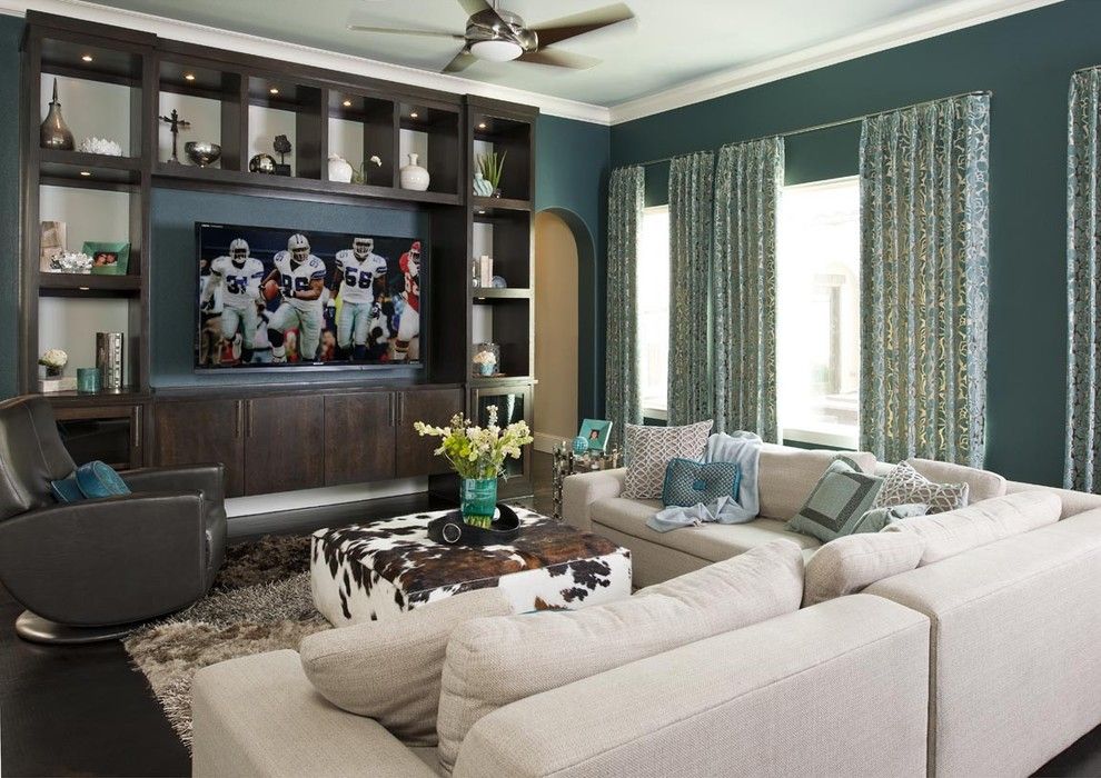 Peninsula Wellness Center for a Contemporary Family Room with a Draperies and Modern Family Room by Rsvp Design Services