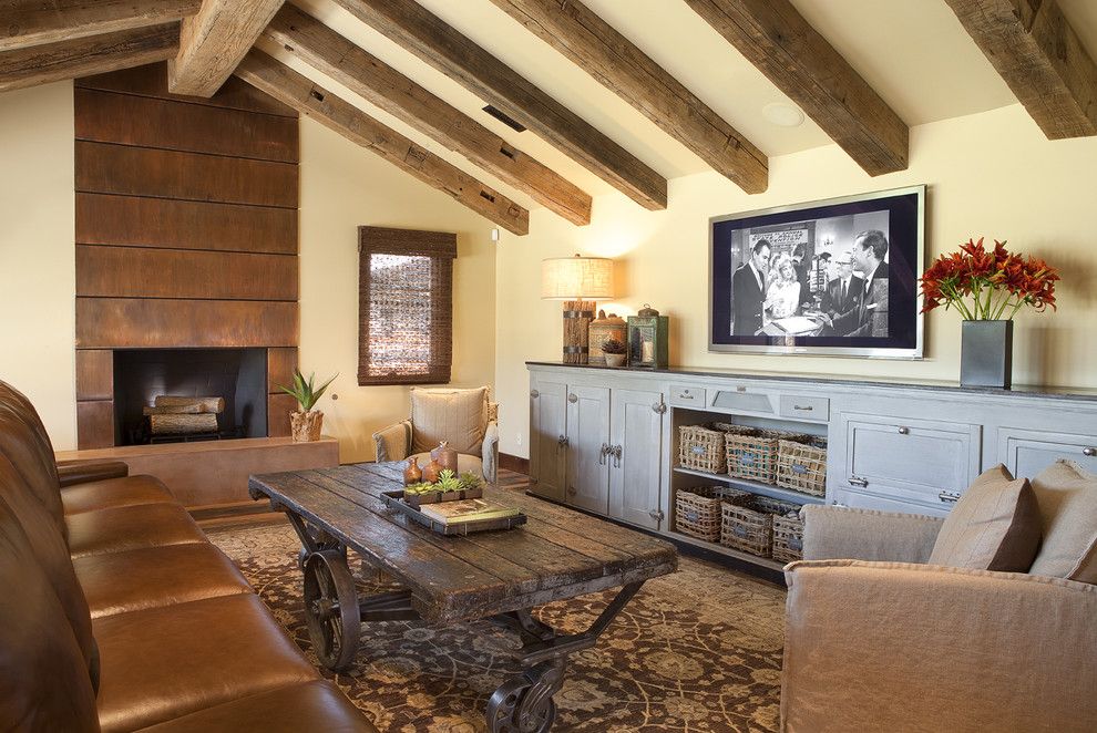 Peninsula Wellness Center for a Traditional Family Room with a Beige Wall and Concrete Fireplace Phx Hg by Paradise Concrete Design Studio