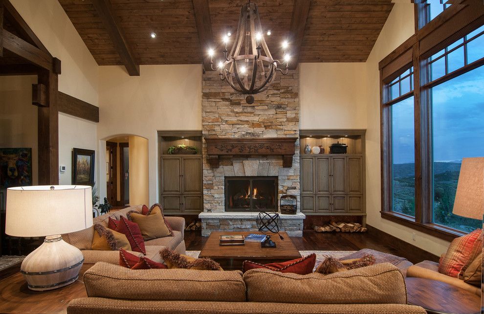 Perry Homes Utah for a Rustic Living Room with a Arch and 2013 Park City Showcase of Homes by Utah Home Builder, Cameo Homes Inc. by Cameo Homes Inc.