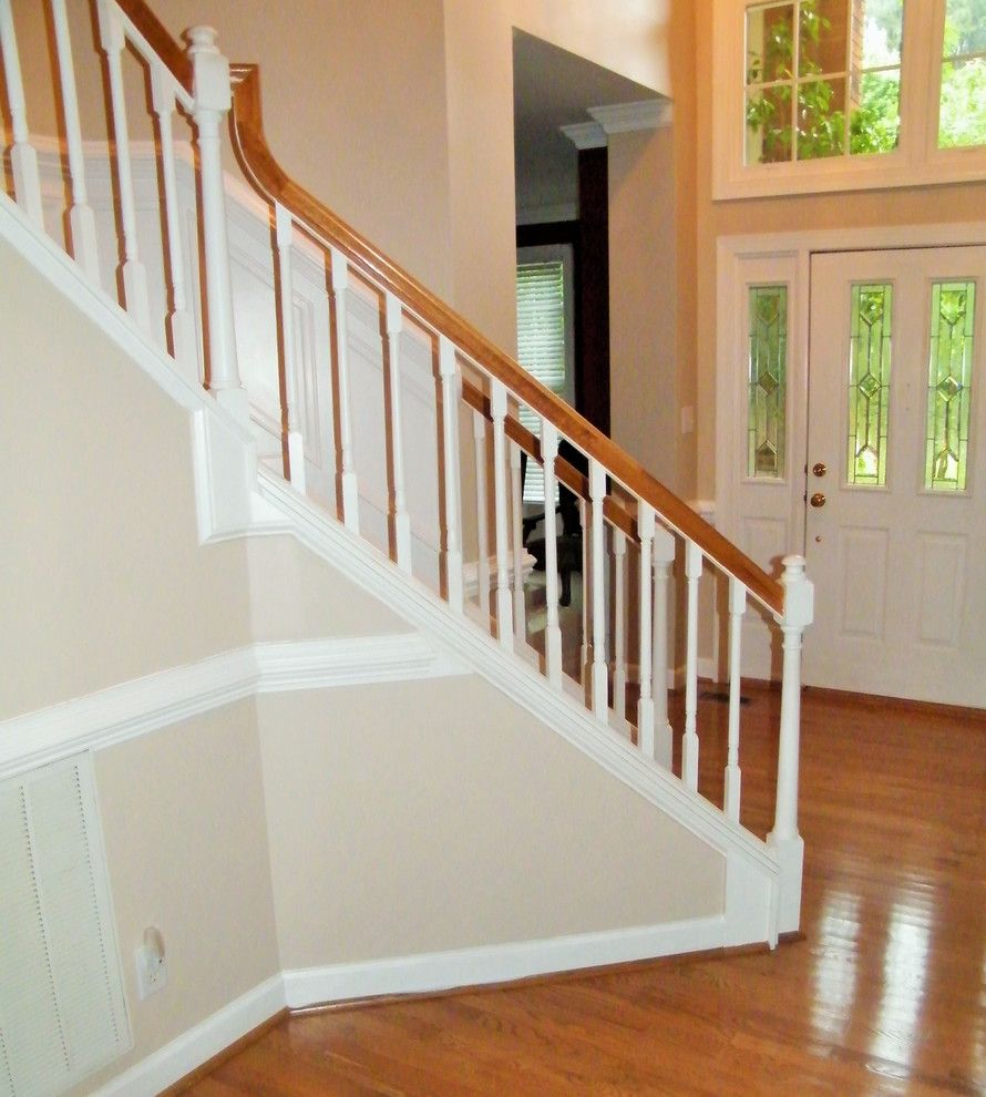 Pf Changs Raleigh for a Transitional Staircase with a Banisters and Arshad Stair Remodel by Verona Designs, Llc