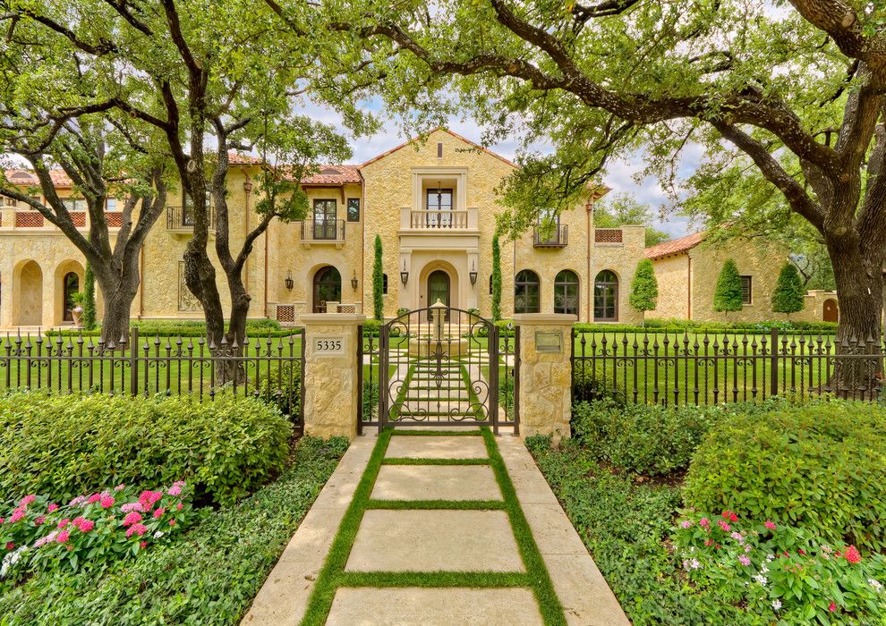 Picket Fence Realty for a Mediterranean Exterior with a Arch Windows and Private Residence   Mediterranean Tuscan by Harold Leidner Landscape Architects