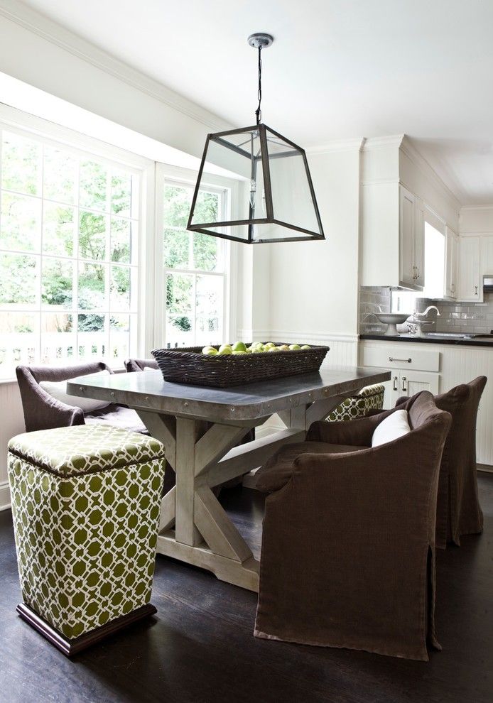 Picnic Basket Nyc for a Contemporary Dining Room with a Slipcover Dining Chairs and Stern Turner Home by Erica George Dines Photography