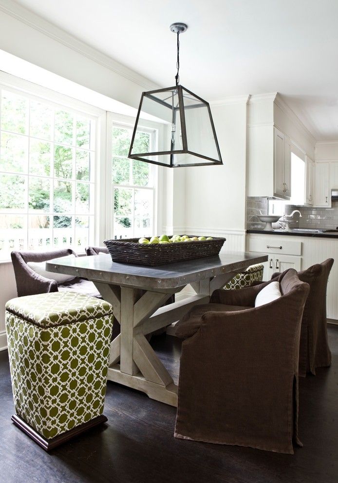 Picnic Basket Nyc for a Contemporary Dining Room with a Slipcover Dining Chairs and Stern Turner Home by Erica George Dines Photography