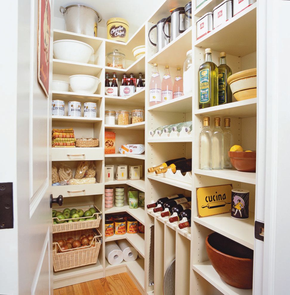 Picnic Basket Nyc for a Traditional Kitchen with a Corner Shelf and Spacious Kitchen Pantry by Transform | the Art of Custom Storage